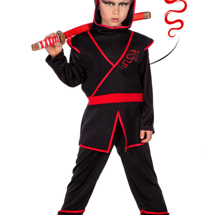 Kostium Ninja Czerwony Czarny Chłopiec