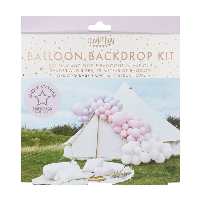 Fioletowo-różowy łuk balonowy XL Zestaw DIY