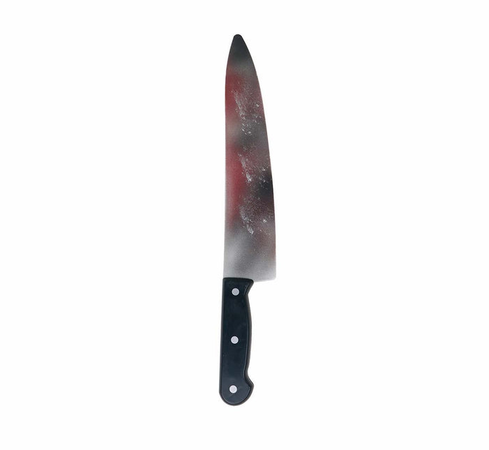 Fałszywy nóż na Halloween Krew 39cm