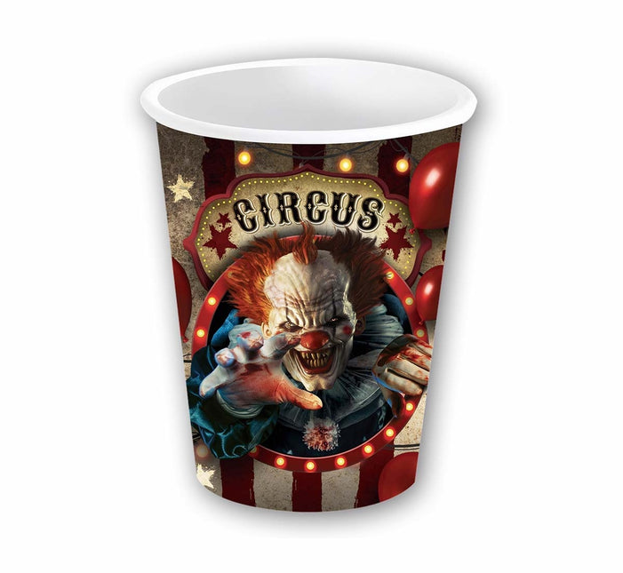 Kubki na Halloween Clown 240ml 6szt