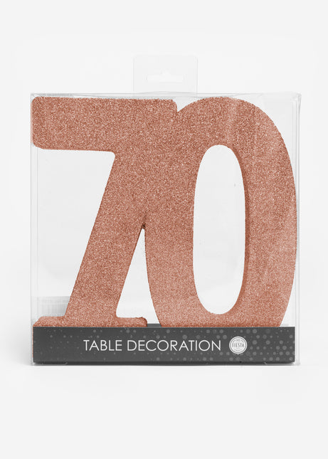 Dekoracja stołu w kolorze różowego złota Figurka 70 Glitter 20,5 cm