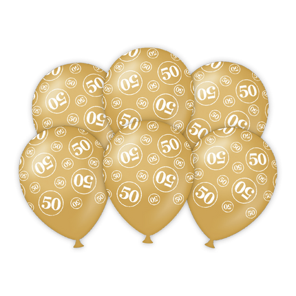 Balony 50 lat 30cm 6szt