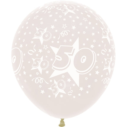 Balony numer 50 przezroczyste 45cm 25szt