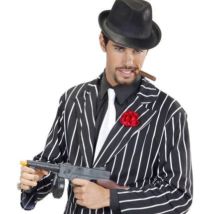 Czarny kapelusz gangstera z czarną opaską