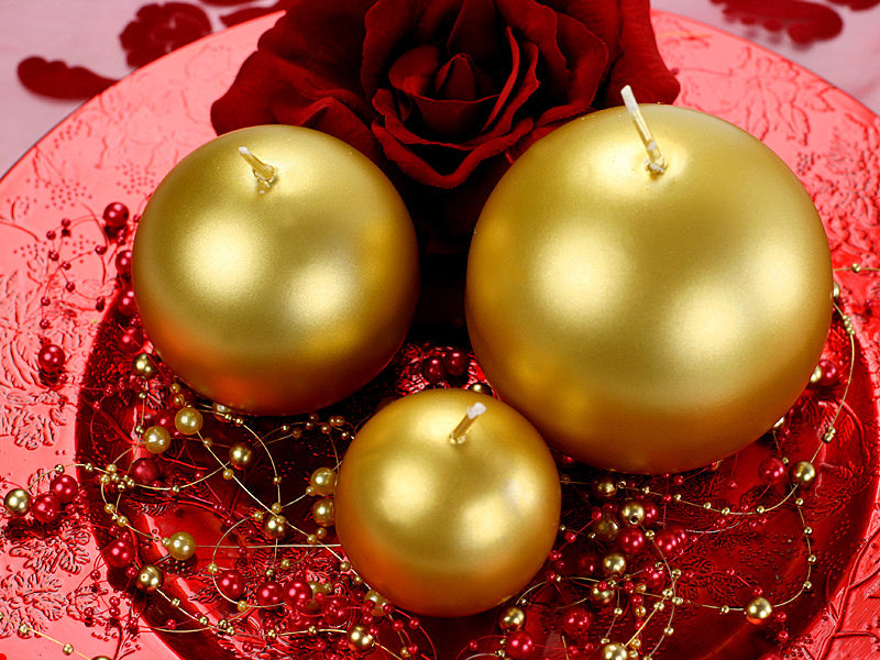 Świece Globe Gold Metallic 8cm 6szt