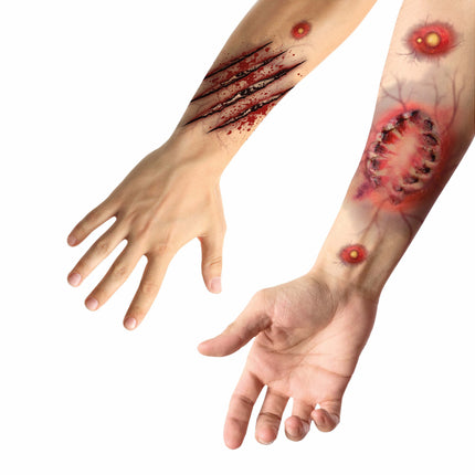 Fałszywe tatuaże na Halloween - rany