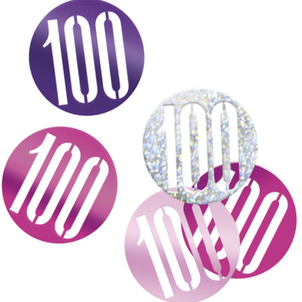 Konfetti stołowe 100 lat różowe 14gr