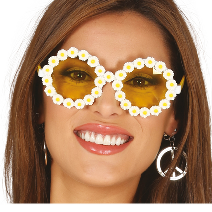 Hipisowskie okulary w stokrotki