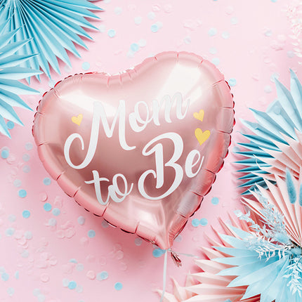 Balon helowy Serce Mamy Być Różowy Pusty 35cm