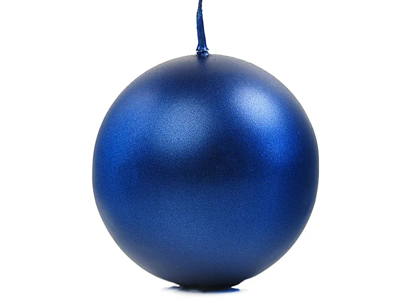 Świece kulkowe Niebieskie Metaliczne 8cm 6szt