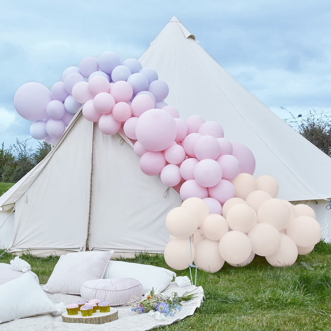 Fioletowo-różowy łuk balonowy XL Zestaw DIY