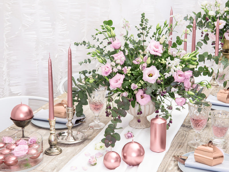 Świece Globe Rose Gold Metallic 6cm 10szt