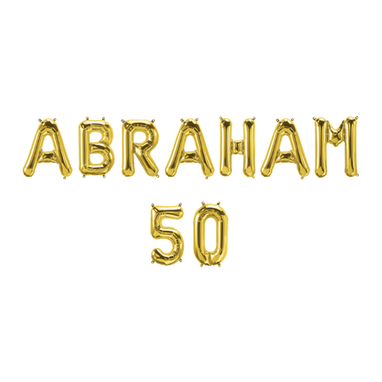 Zestaw złotych balonów 50 lat Abraham 1,9 m