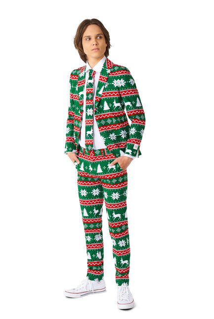 Świąteczny zielony garnitur chłopca nastolatka <tc>OppoSuits</tc>