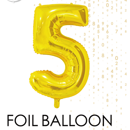 Balon foliowy Figurka 5 Gold 66cm