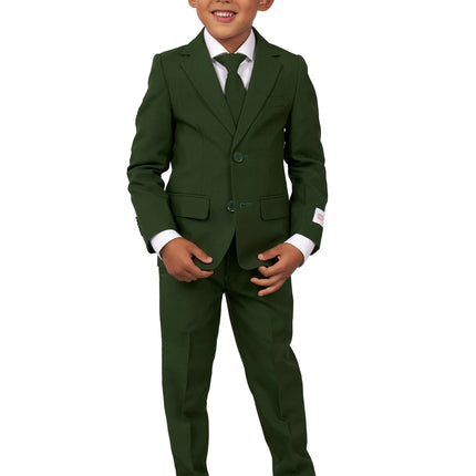 Chłopiec w ciemnozielonym garniturze <tc>OppoSuits</tc>
