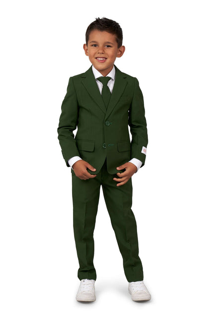 Chłopiec w ciemnozielonym garniturze <tc>OppoSuits</tc>