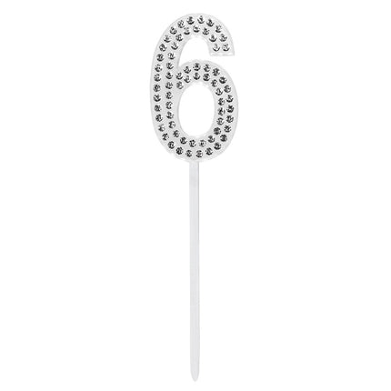 6 Year Cake topper Diamond 10,5 cm