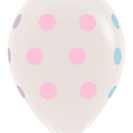 Balony Pastel Polka Dots Clear 30cm 25szt