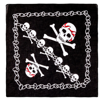 Czarno-biała piracka bandana