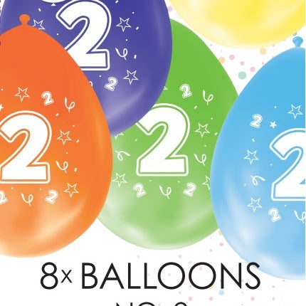 Kolorowe balony 2 lata 30 cm 8 szt.