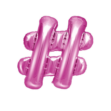 Balon foliowy litera # różowy pusty 35cm