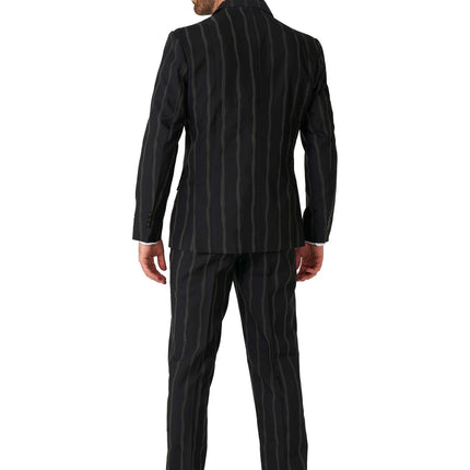Czarny garnitur męski w prążki <tc>Suitmeister</tc>