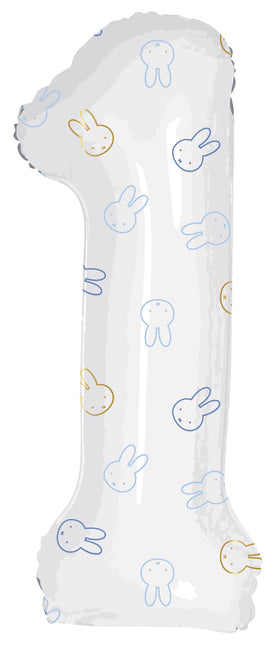 Balon foliowy Figurka 1 Miffy niebieski pusty 1,06 m