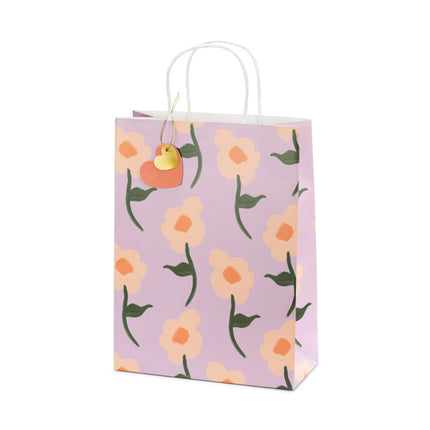Torebki imprezowe Kwiaty Różowe 32cm