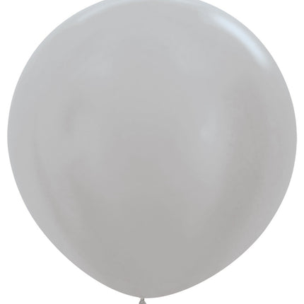Balony Pearl Silver 91cm 2szt
