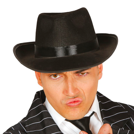 Czarna wstążka do czapki gangstera
