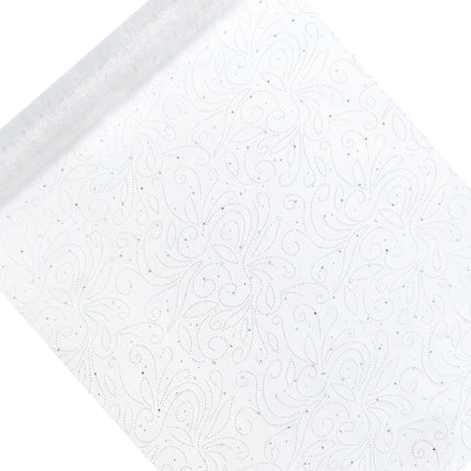 Biała tkanina Organza Perły 48cm 9m