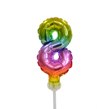 Balon foliowy Figurka 8 Rainbow 13 cm pusty