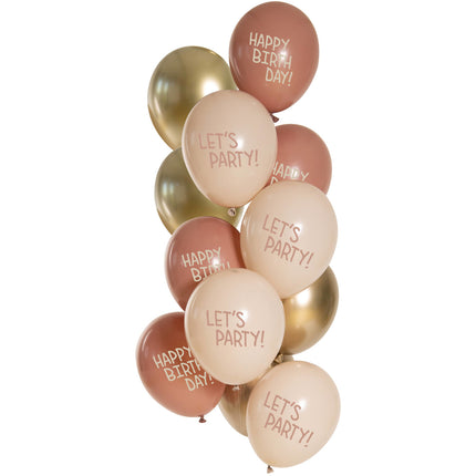 Różowe balony urodzinowe 33cm 12szt