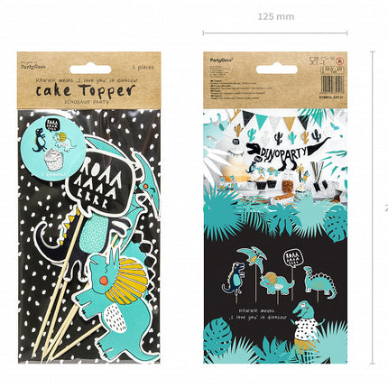 Topper na tort Dinozaury 20cm 5szt