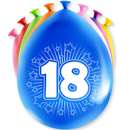 Balony na 18 lat Hurra 30cm 8szt.