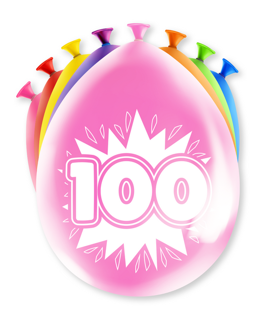 Balony 100 lat hurra 30cm 8szt