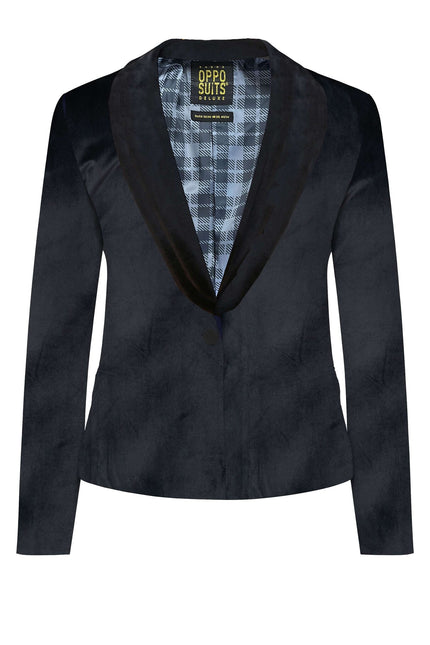 Czarny aksamitny blezer damski <tc>OppoSuits</tc>