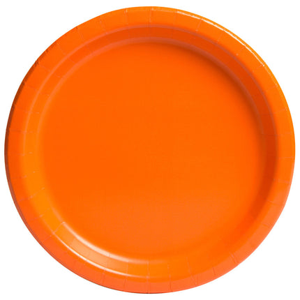 Talerze pomarańczowe okrągłe 23cm 16szt