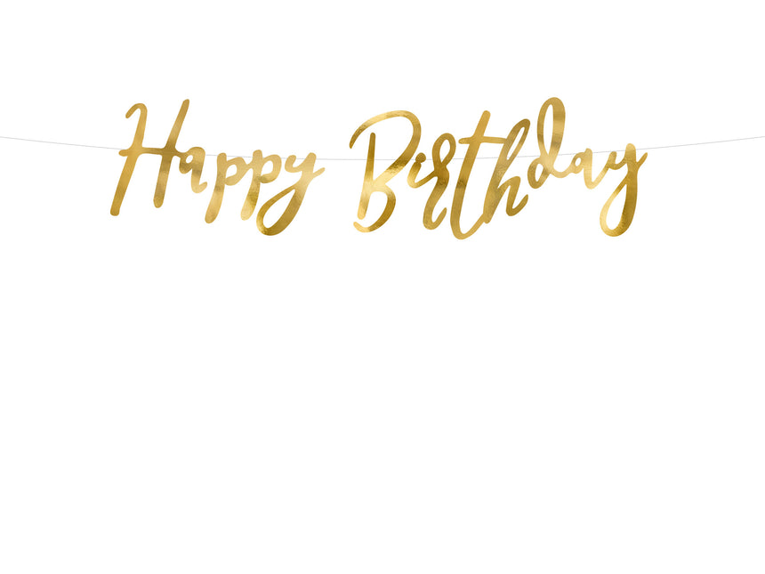 Girlanda urodzinowa Happy Birthday Gold 62cm