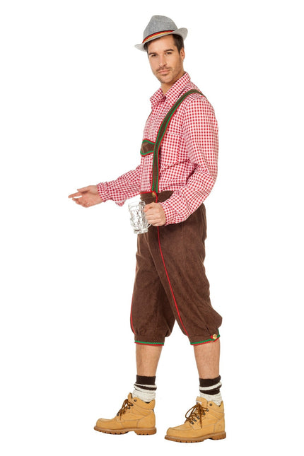 Brązowe Lederhosen Męskie Długie