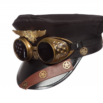 Czapka Steampunk z goglami