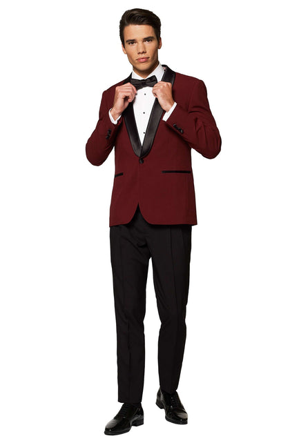 Bordowo-czerwony smoking męski <tc>OppoSuits</tc>
