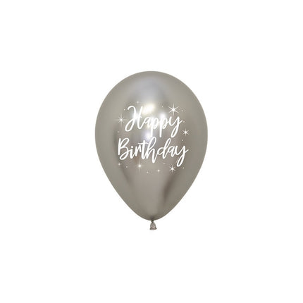 Balony Happy Birthday Radiant Reflex Mix 12cm 50szt