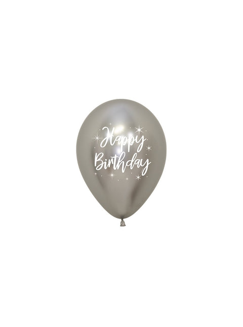 Balony Happy Birthday Radiant Reflex Mix 12cm 50szt
