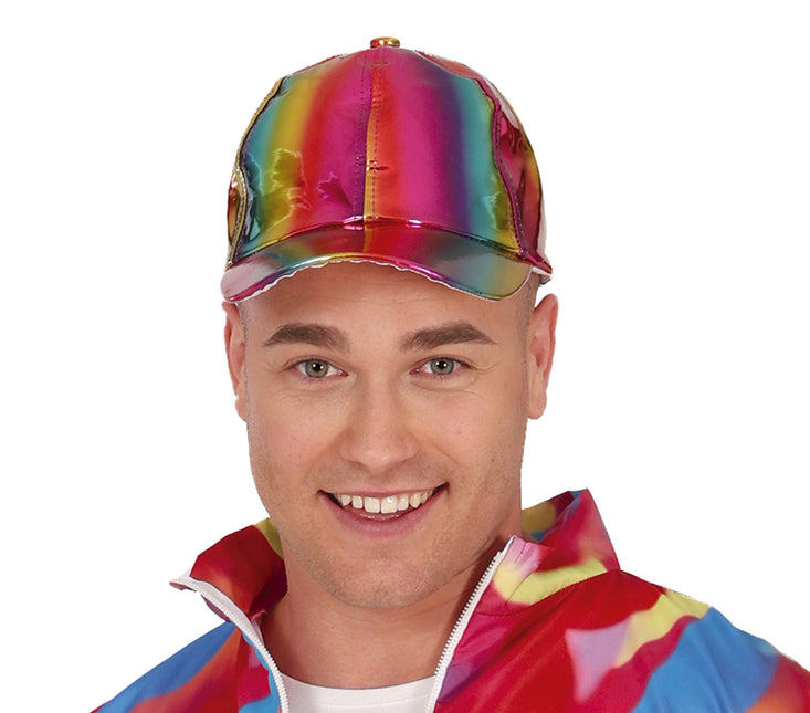 Neonowy kostium męski w kolorach lat 80.