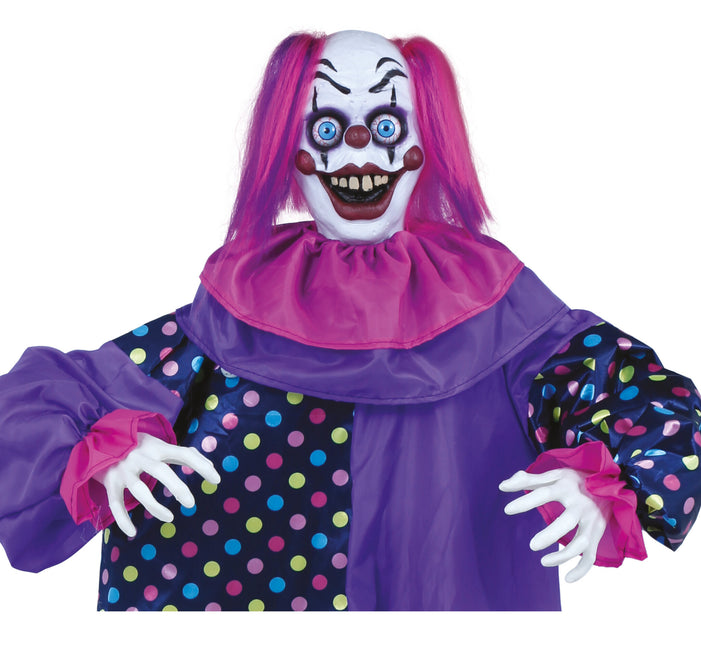 Halloweenowa lalka klaun ze światłem i dźwiękiem 1,6 m