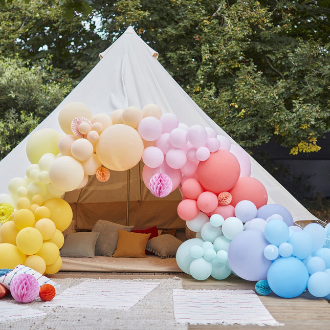 Tęczowe balony Tęczowe plastry miodu XL Zestaw DIY