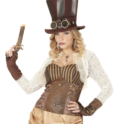 Kapelusz Steampunk High z okularami