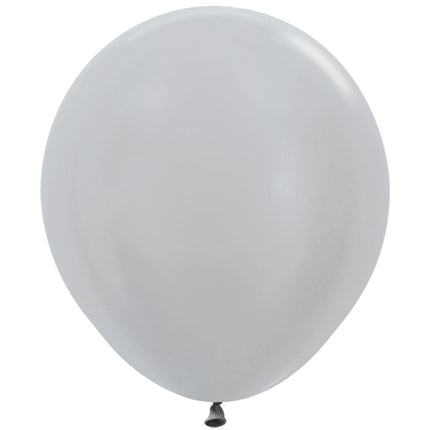 Srebrne balony lateksowe 45cm 25szt